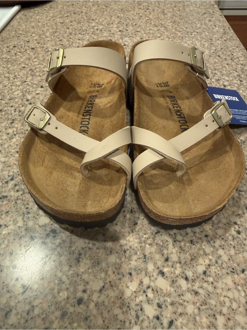 Birkenstock mayari  T-Strap Two-Buckle Sandals sandcastle